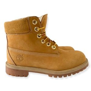 Boy's Timberland Fur-Lined Nubuck Boots Size 5.5